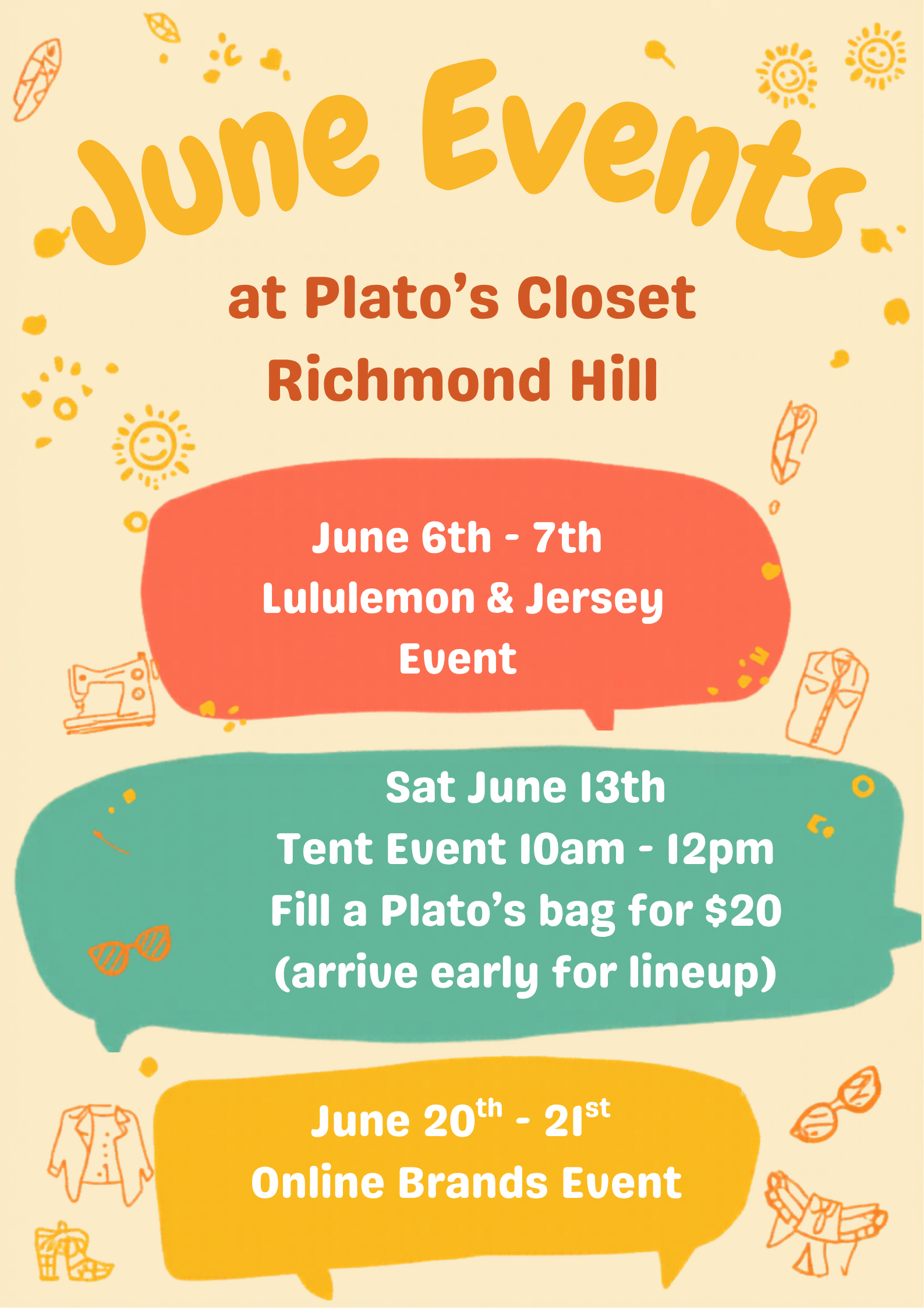 List of Events for June
